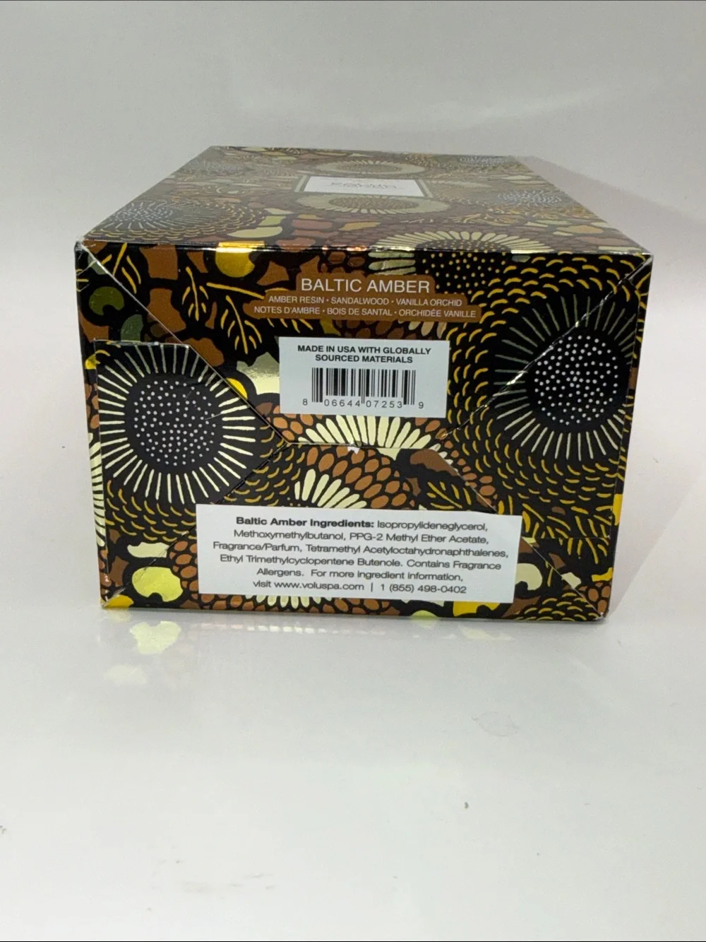 Voluspa Baltic Amber Reed Diffuser from the Japonica Collection F/S 3.4 Oz. NIB!